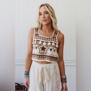 POL Starwoven Crochet Top One Size